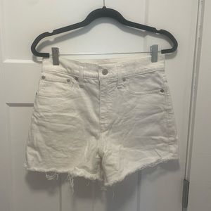 Madewell White high-rise denim shorts size 26